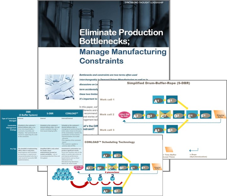 eliminate production bottlenecks; manage manufacturing constraints